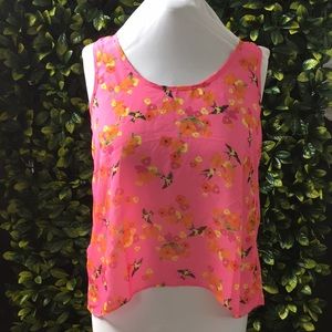 Freebird sheer floral tank